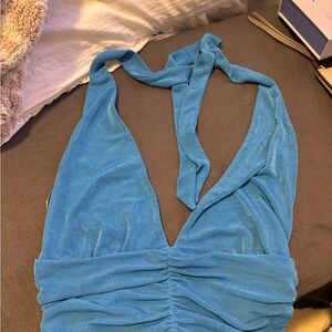 Blue Halter Neck shirt
